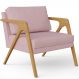 Poltrona Decorativa Para Sala De Estar Pietra Com Estrutura De Madeira L02 Suede Rosê - Lyam Decor