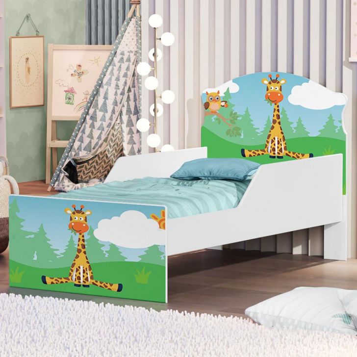 Mini Cama Girafa e Coruja Com Colchão