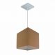 Pendente Quadrado Md-4224 Cúpula em Tecido 16/16x16cm Palha - Bivolt