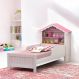 Cama Solteiro Casinha Aquarela Branca E Rosa