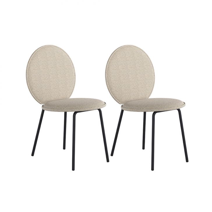 Conjunto com 2 Cadeiras Lollipop Bege e Preto