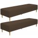 Kit 02 Puffs Decorativo Sala de Estar Bali W01 Pés Palito 170x60cm Suede Marrom - Lyam Decor