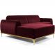 Sofá 6 Lugares com Chaise Esquerdo Para Sala Molino 350cm D02 Veludo Marsala B-278 - Lyam Decor