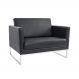 Poltrona Decorativa Julia 106cm Courotex Preto - Gran Belo