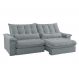 Image of Sofá 3 Lugares Retrátil e Reclinável Aruba Veludo Cinza Claro 230 cm MO895UP54QUNMOB