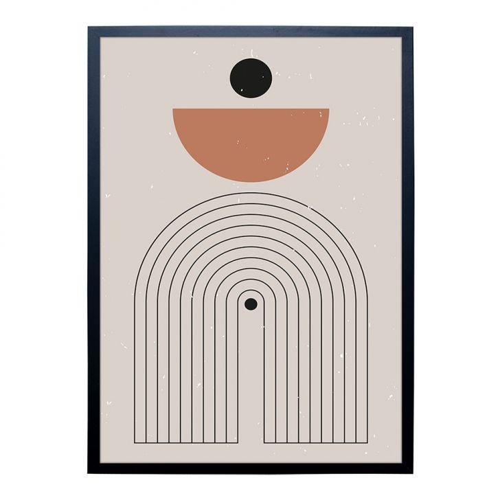 Quadro Abstrato Arco Íris Minimalista III com Vidro Colorido 50x70 cm