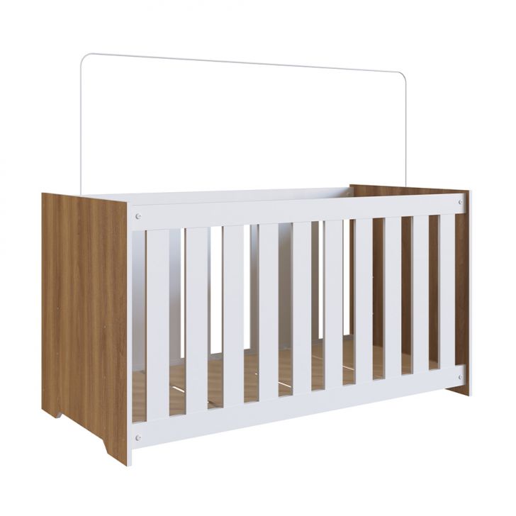 Berço Aconchego Branco e Nogal