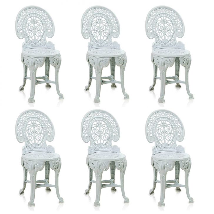 Conjunto com 6 Cadeiras de Plástico Colonial Branco