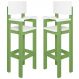 Kit 2 Cadeiras Alta Refeição Infantil Criança Restaurante Lanchonete MDF Verde/Branco L12