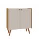Buffet Vértice Ripado 2 Portas Off White e Cinamomo