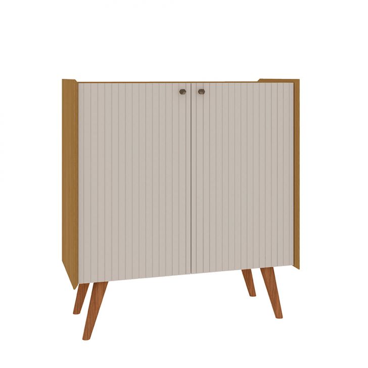 Buffet Vértice Ripado 2 Portas Off White e Cinamomo