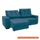 [OUTLET] Sofá 3 Lugares Retrátil e Reclinável Biarritz Suede Azul Turquesa
