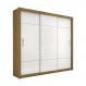 Guarda Roupa Roupeiro Lotse 3 Portas de Correr 4 Gavetas Carioca Cinamomo Branco