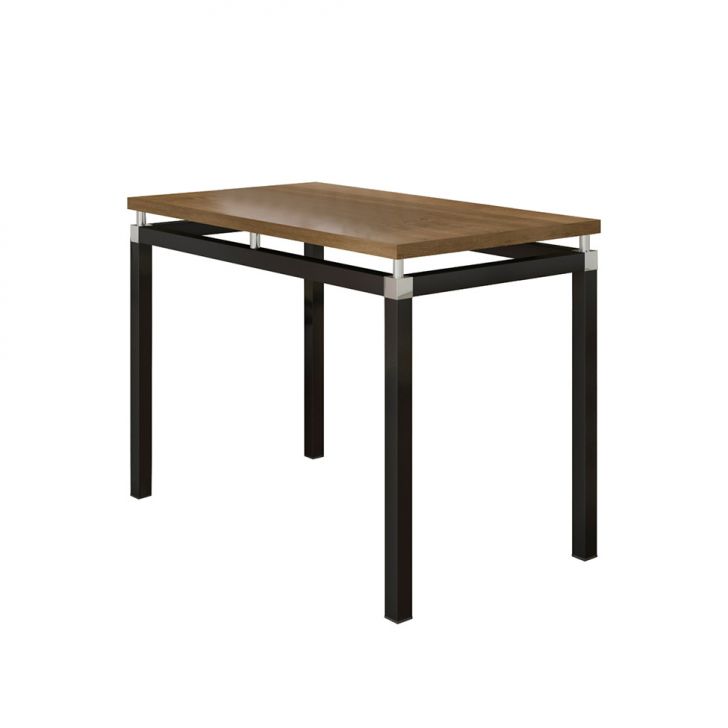 Mesa de Jantar Retangular com Tampo MDP Malva Amadeirada e Preta 91 cm