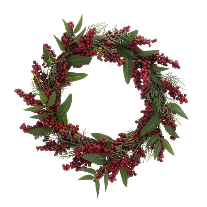 Guirlanda Natalina Espressione Berry Vermelha e Verde 43 cm