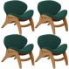 Kit 4 Poltronas Decorativa Orgânica Sala Living Kadosh L02 Bouclê Verde - Lyam Decor