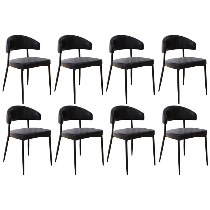 Cadeira de Jantar Estofada Kit 8 Chloe M25 Sintético Preto - Mpozenato