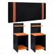 Kit 2 Mesinhas Fantasy Preto/Cinamomo Compacta Prateleira Cabeceira Parise Suspensa Detalhe Lateral Cama Box Casal 1,40 Suede - Lojas RPM