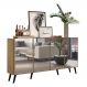 Aparador Buffet 4 portas com Espelho Retrô Vegas Multimóveis V3559 Rustic/Preto