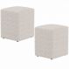 Kit 02 Puffs Quadrado Decorativo L02 Bouclê Cru - Lyam Decor