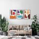 Quadros Contemporâneos Cores 133x60 3-60x43 Caixa Marrom