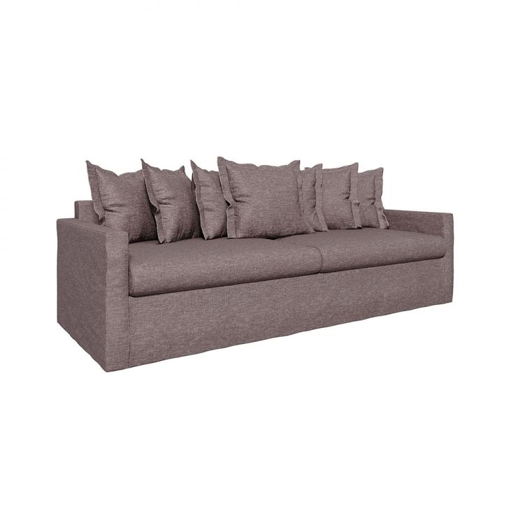 Image of Sofá 3 Lugares Enseada Com Capa Removível Linho Prata 220 Cm PLA-MO895UP54HXPMOB