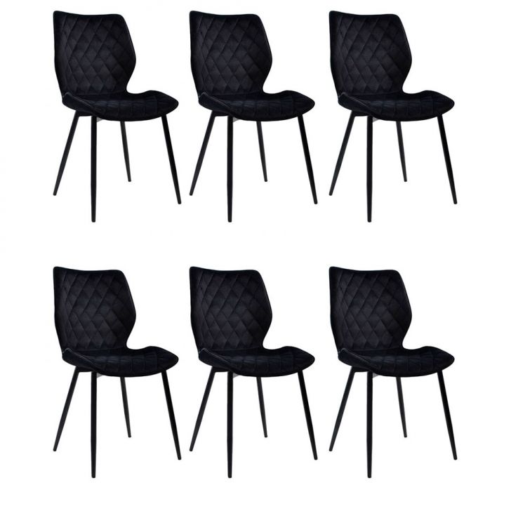 Conjunto com 6 Cadeiras Palmer Preto