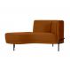 Chaise Longue Luminne Veludo Laranja e Preto