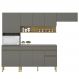 Cozinha Modulada 4 Pecas Balcao Com Tampo Line Gris Cp Freijo KTP