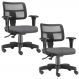 Kit 02 Cadeiras Giratória Zip L02 Executiva Ergonômica Escritório Linho Cinza Escuro - Lyam Decor