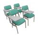 Kit com 4 Cadeiras Escolar Universitária para Auditórios Linha Hotel Smart Verde