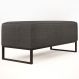 Puff Decorativo Para Sala de Estar Cléo W01 Base de Ferro 90 cm Linho Cinza Escuro - Lyam Decor