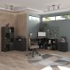 Conjunto de Mesa com Armário de Escritório, Estante e Gaveteiro 6 PT 3 GV Nero Cool Wally New Preto