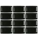 Kit 12 Bandejas Rasas 22cm Porcelana Germer Prato Sushi Preto Oriental Sashimi