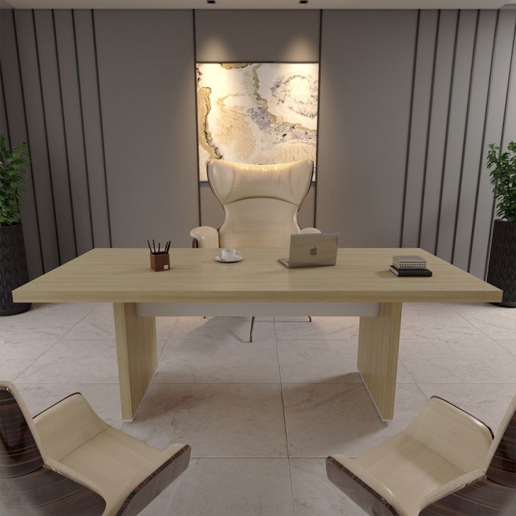 Mesa de Escritório Tebis Carvalho e Branca