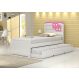 Cama Bibox Solteiro Luiza Branca E Rosa Com Auxiliar Vitamov