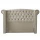 Cabeceira Cama Box Casal King Size Adelle 195cm Com Frame Suede Bege - Desk Design