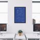Quadro BluePrint Avião de Caça Azul 86x60 Caixa Preto Azul