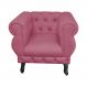Poltrona Decorativa Maya Pés Luis XV Suede Rosa - DS Estofados