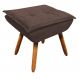Puff Decorativo Sala de Estar Pés Palito Opla Suede Marrom - Ibiza