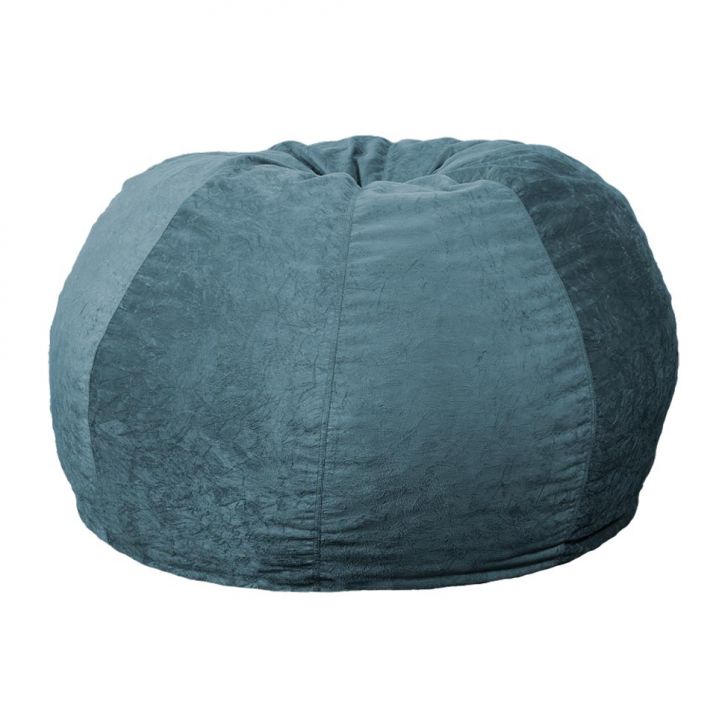 Puff Confort Maçã Suede Azul 100 cm