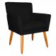 Poltrona Decorativa para Sala de Estar Cecília Suede Preto - Montanaris Decor