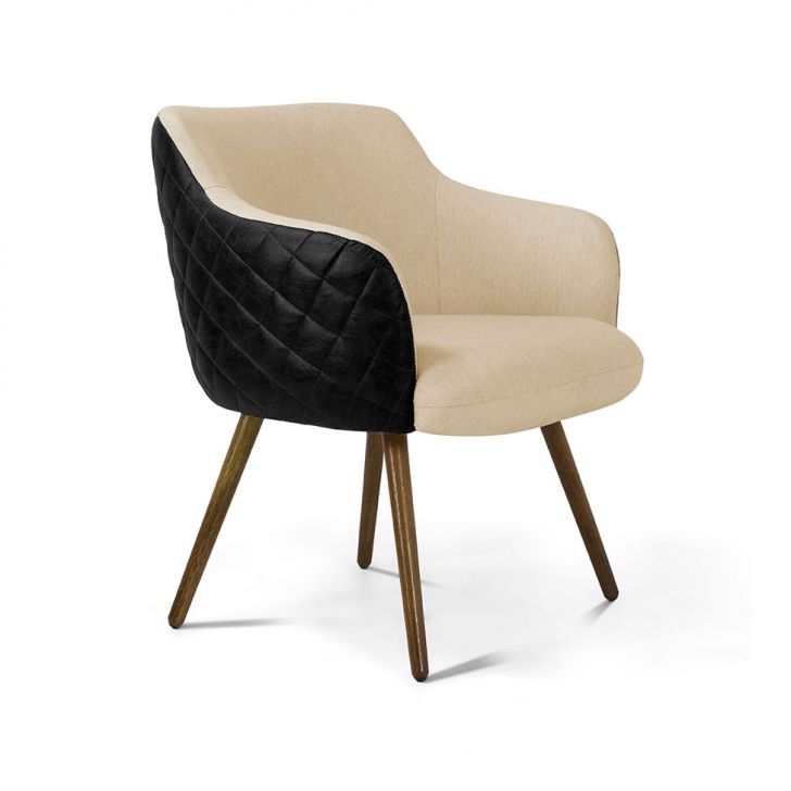 Poltrona Jade Preta E Bege