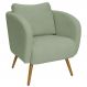 Poltrona Decorativa Dana Pés Palito Madeira Castanho Bouclé Verde Claro - Nexta Casa