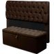 Cabeceira Mais Calçadeira Baú Casal 140cm Para Cama Box Paris Suede Marrom - DS Estofados