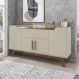 Aparador Buffet com 4 Portas e 1 Gaveta Retrô 136cm Multimóveis CR50102 Off White/Cinamomo