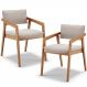 Kit 02 Cadeiras Para Sala de Jantar Estar Living Giorgia L02 Bouclê Creme - Lyam Decor
