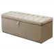Calçadeira Recamier Baú Casal Queen 160cm Italia Suede Marfim - DS Estofados