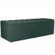 Calçadeira Recamier Baú Para Cama Queen Dália 160x50 Cm W01 Linho Verde Musgo - Lyam Decor