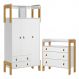 Cômoda e Guarda Roupa com 3 Portas Salta Branco Acetinado